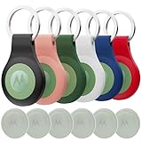 [6 Pack] for Moto Tag Holder Case with Keychain, Waterproof Silicone Case for Airtag & Moto Tags [Drop-Proof] [Anti-Scratch] Full Body Protective for Moto Tag Cover, Find Your Luggage, Pet, Keys