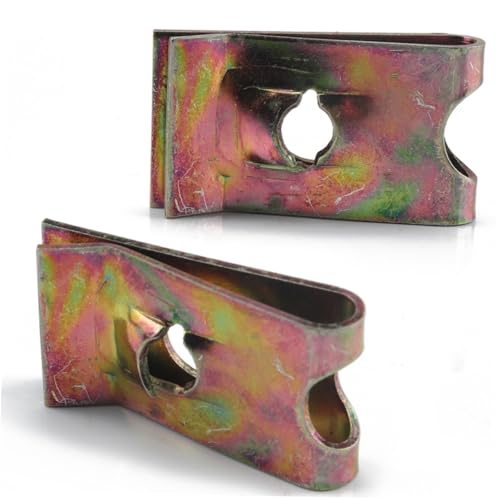 COSMEVIVI Fasteners for Motorcycle Bodywork 50pcs u Nut u Clips Nut Manganese Steel Clip Set