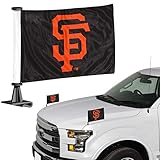 FANMATS 61851 San Francisco Giants Ambassador Car Flags - 2 Pack Mini Auto Flags, 4in X 6in, Perfect...