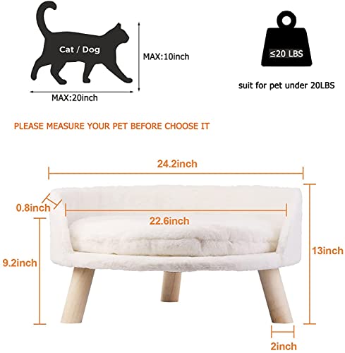 Bingopaw Elevated Pet Bed,Nordic Pet Stool Bed With Cozy Pad Waterproof,Pet Chair With Sturdy Wood Legs For Small Dog Kitten #TOP2