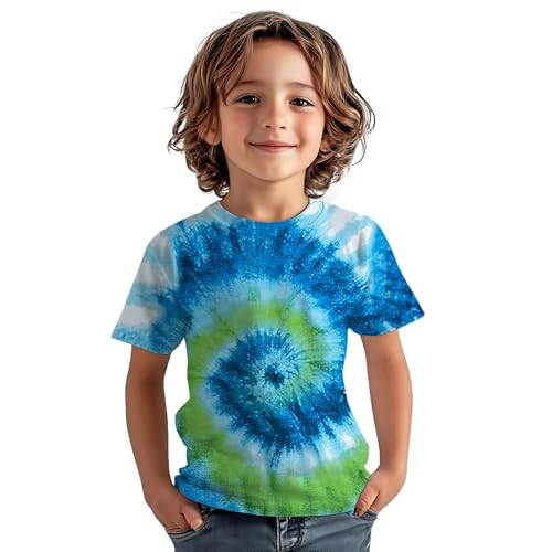Image of Kids Tie Dye Shirt for Boys Girls Children Tie-Dye Hippes Tshirt Short Sleeve Tee Shirt for Todder