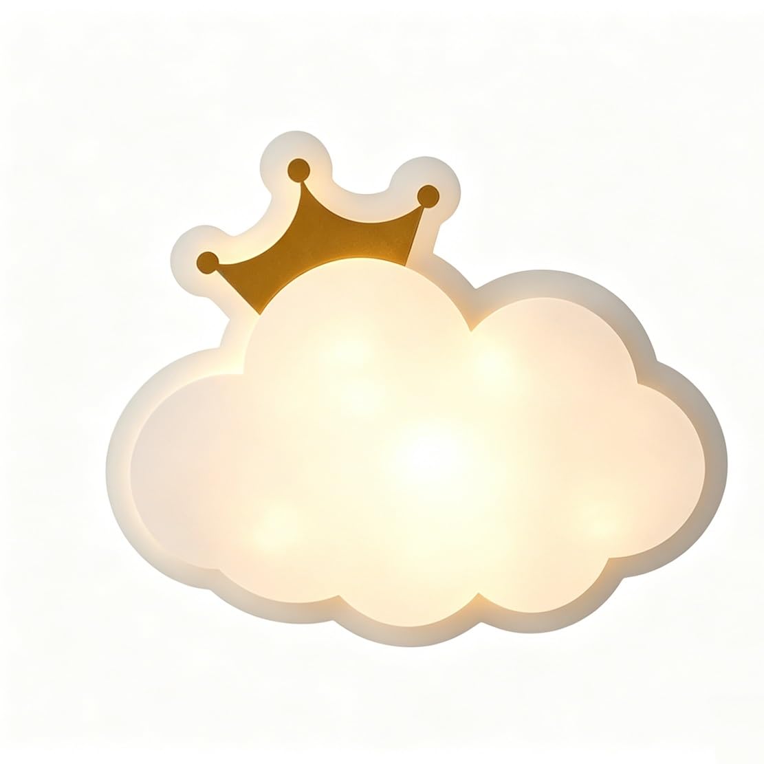 Applique nuage LED pour chambre enfant avec couronne dorée et intensité variable