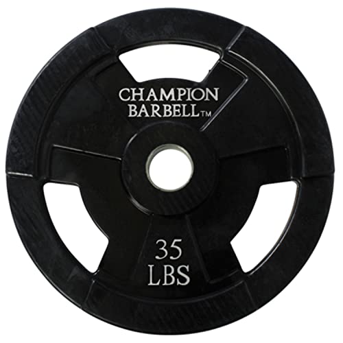 Champion Barbell Olympic Rubber Coated Grip Plate, 35-Pound Deal