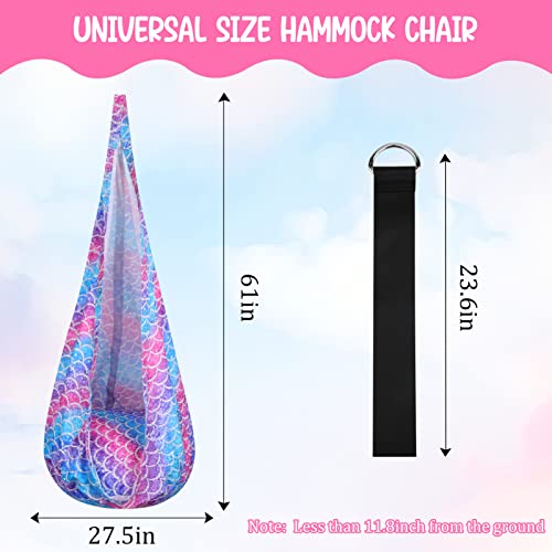 Melanie's Pod Swing Seat, Hanging Hammock Chair With Air Cushion, Adjustable Rope And Carabiner For Kids Indoor And Outdoor(Mermaid Scale) #TOP1