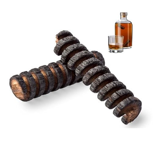 2 Pack Oak Infusion Spiral Medium Plus Toast for Aging Whiskey, Wine, Brandy or Spirits - Oak Chips for Aging Whiskey, Oak Cubes for Wine Making, Oak Spirals Bottle Aged by The Spirit of The Forest