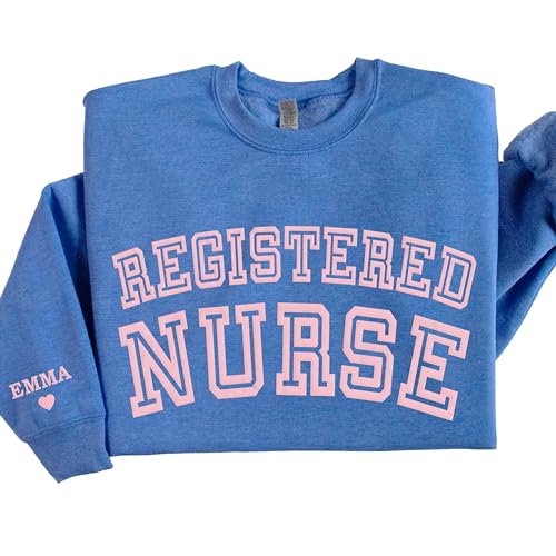 WEAR PHYSIQUE Custom Registered Nurse Sweatshirt, Pediatric Emergency Nurse Sweater, NICU Nurse Pullover, RN Graduation Gift