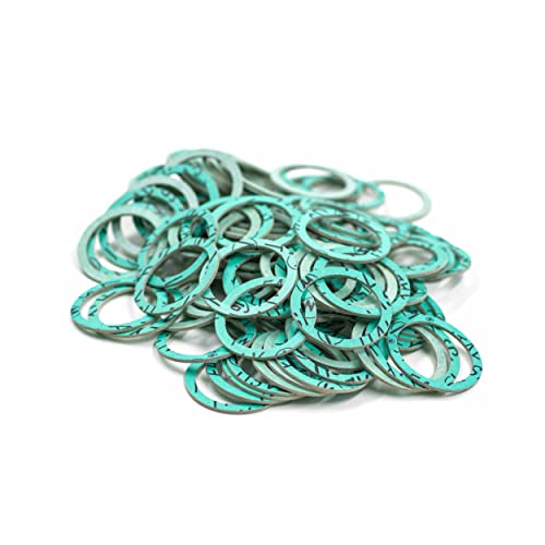 Junta Plana de Fibra 1 1/2 Pulgada (44.5 x 36 x 2 mm) – Lote de 100– hasta 180 °C – para Instalaciones Sanitarias y de Calefacción