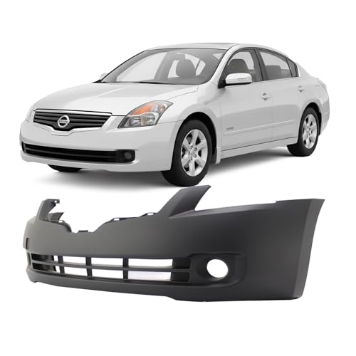 Image of FitParts Compatible with Nissan Altima 2007-2009 Front Bumper Cover | Primed, With Fog Light Holes, Without Parking Sensor Holes, Sedan, Hybrid, Ready to Paint, OEM 62022JA040, NI1000240
