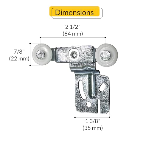 Colgador para puerta de clóset deslizante offset de 2 ruedas 1/4" - modelo 3-113 miniatura 2