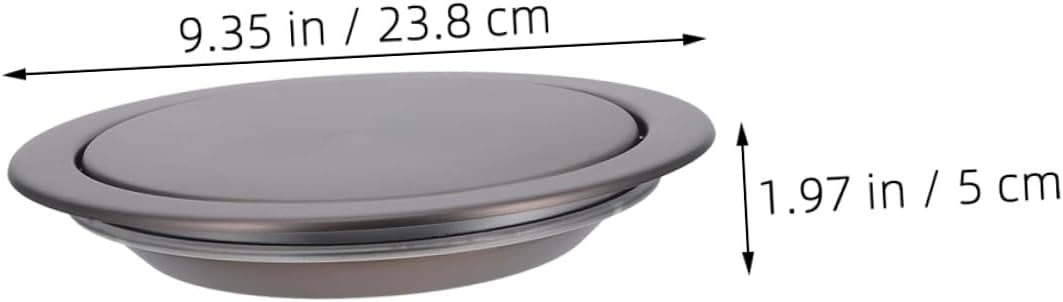 Stainless Steel Trash Bin Swing Flap Lid Recessed Kitchen Garbage Can Cover Built-in Balance Flap for Home Bathroom Countertop, Gray