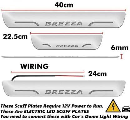 Image of Door Sill /Foot Step Stainless Steel Plates with Suzuki Vitara Brezza 2019-2026 (Set of 4 Pcs)