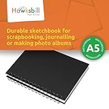 Hawksbill A5 Black Sketchbook 40 Sheets / 80 Pages Hardcover Sketch Book Spiral Bound 150GSM Sketchpad Premium Catridge Paper for Home Uni College School & Office Use - Image 7