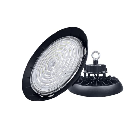 Iluminación LED industrial de platillo volante contra zonas oscuras en naves