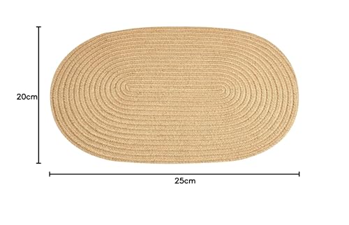 Image of Home Handwoven Jute Door mat, Natural Fibres, Braided Reversible Door mat for Bedroom Living Room Dining Room 2 Piece (13X21 INCH Door MAT)