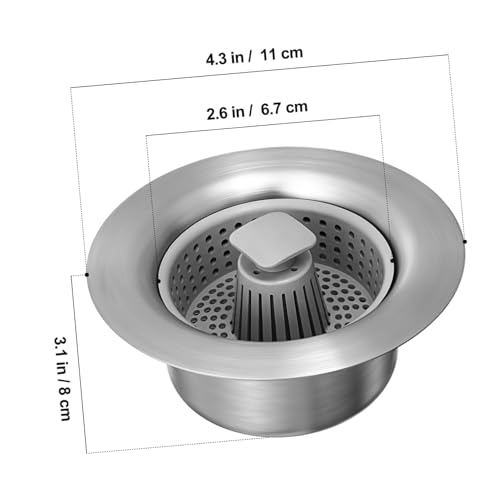 Colador para fregadero de cocina de acero inoxidable y ABS miniatura 2