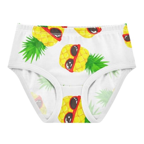 Girls Underwear Toddler 2t Cotton Cute Panties Girl Flower Briefs Girls Undies Tropical Playful Pineapples White