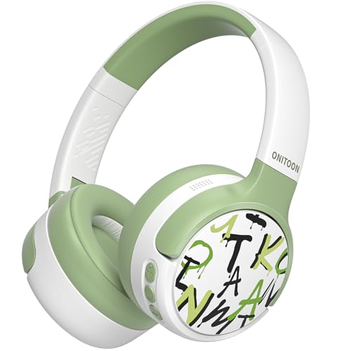 ONITOON Casque pour enfants avec réduction active du bruit - 60 heures de temps de lecture, volume sécurisé de 80 dB, charge rapide USB-C Bluetooth 5.4 - Casque sans fil pour iPad/avion/tablette