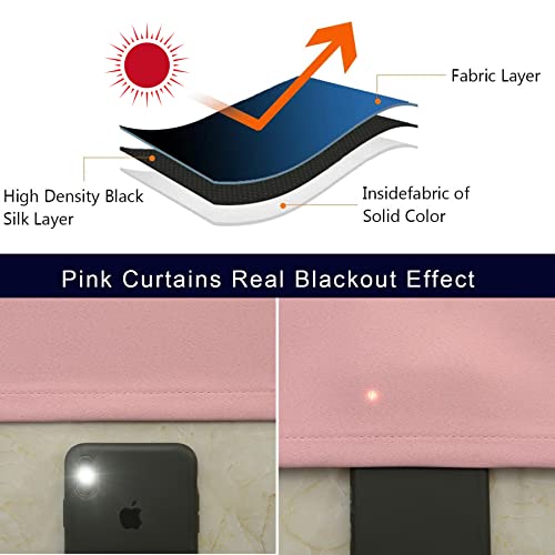 Image of IVAZA Living Room Bedroom Room Darkening Thermal Insulated Polyester Solid Blackout Curtain Noise Reducation Long Door Curtain 9 feet Set of 2(Peach)