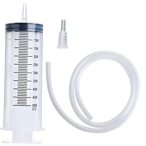 Grote Spuit Tubing 500ML Plastic Spuit met Tube Converter Cap voor vloeibare olie Lijmapplicator Experimenten Industrial…