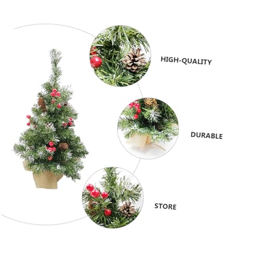 Árbol de Navidad pequeño de arpillera TOPPERFUN para decorar espacios reducidos 6