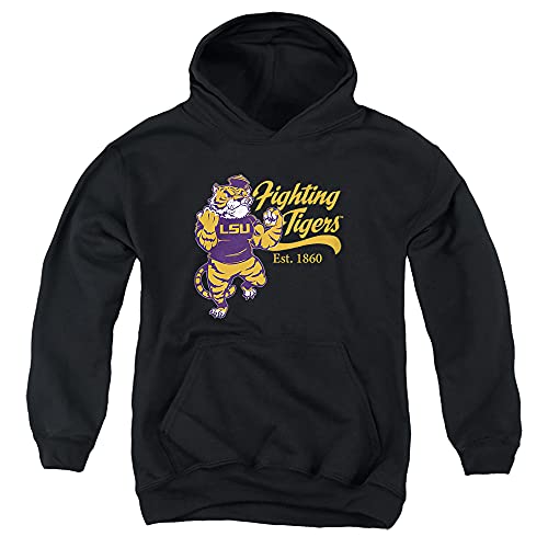Louisiana State University LSU Official Mike The Fighting Tiger Unisex Youth Pull-Over Hoodie,Black, Small