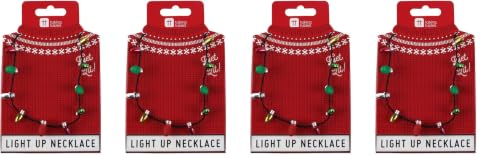 Talking Tables Christmas Entertainment Light Up Necklace for Christmas Party Multi 22cm