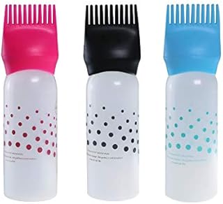Poitemsic 3pcs 6oz Hair Color Oiling Bottles Root Comb Squeeze Applicator Bottles With Dots For Hair Coloring Dye Hair Oiling Care,Hair Bleach