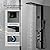 BWE LED Shower Panel,Black Rainfall Shower Panel Tower System,Stainless Steel Shower Tower with Massage Body Jets Tub Spout Wall Mounted Shower Fixtures with Temperature Display