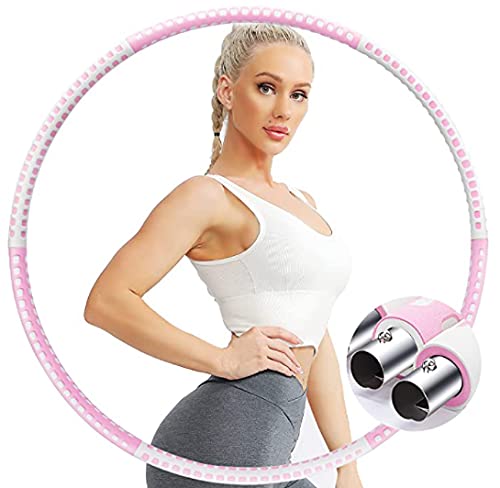 IENIN Weighted Hoop Exercise Hoop Fitness Hoop Detachable and Weight Adjustable Design Figure Fitness Hoop Fat Burning Healthy Sports Life Home Workout for Woman and Man