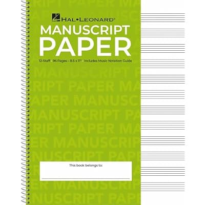 Standard Wirebound Manuscript Paper Green Cover 12 Staves Per Page Music Notation Guide for Composers Students and Musicians Hal Leonard Spiral-Bound Staff Paper