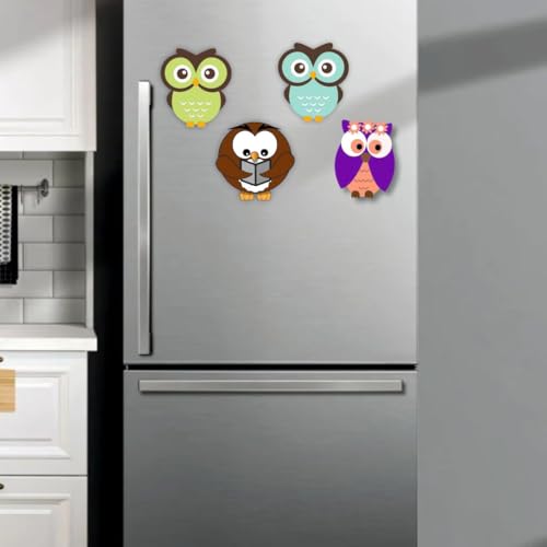 Image of Zesta Wooden Fridge Magnets Set | Refrigerator Decor Magnets for Kitchen | India Souvenir Fridge Magnet Collection | Wooden Magnet for Fridge Door Decoration (Owl Fridge Magnet)