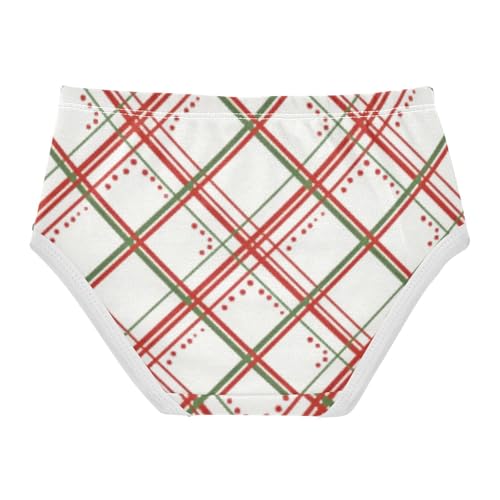 Girls' Triangle Panties Toddler Cotton Underwear for Kid Red White Interlaced2