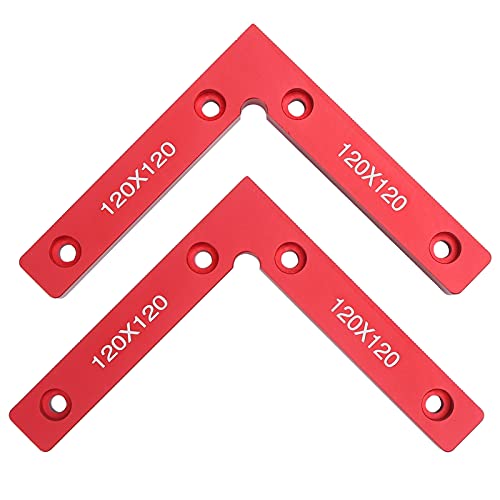 Abrazadera de ángulo recto, aleación de aluminio, accesorio auxiliar en forma de L de 90 grados para carpintería, gabinete, muebles, material de instalación, tamaño 120x120 mm, 2
