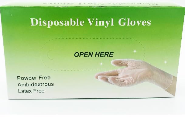 Fgnuay [100 Pack] Clear Powder Free Vinyl Disposable Gloves, Cleaning Gloves, Mechanic Gloves, Latex Free,boxed
