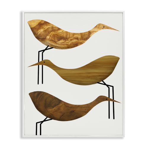 Abstract Storks Rustic Bird, 11 x 14 Inch Framed Giclée Print