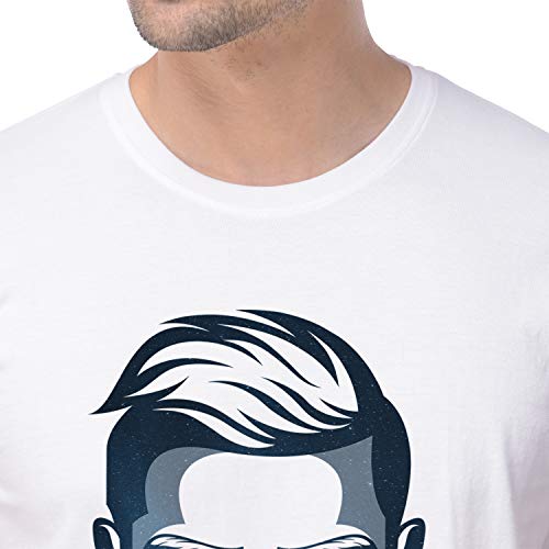 Image of Bearded - Born Bearded Men's & Women's Boys & Girls Kids 100% Cotton Graphic Printed Round Neck Half Sleeves Regular Fit T- shirt for Born Bearded Merchandise for True Fans - White - Pack of one
