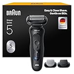 Braun Series 5 Elektrorasierer Herren, Rasierapparat mit 50 Min. Akkulaufzeit, +2 Aufsätze, Kabelloser Nass- und Trockenrasierer für Männer, Made in Germany, Wasserdicht, 52-N1650si, Schwarz