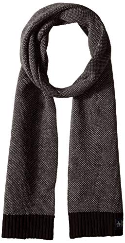 Original Penguin Men's Birdseye Knit Scarf, black, OSFA