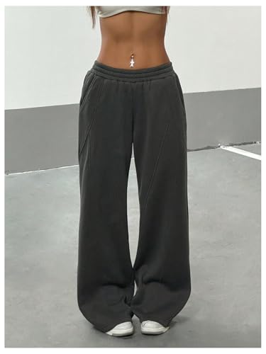 SOLY HUX Women's Wide Leg Baggy Sweatpants Casual Elastic Waist Thermal Workout Running Pants with Pockets4