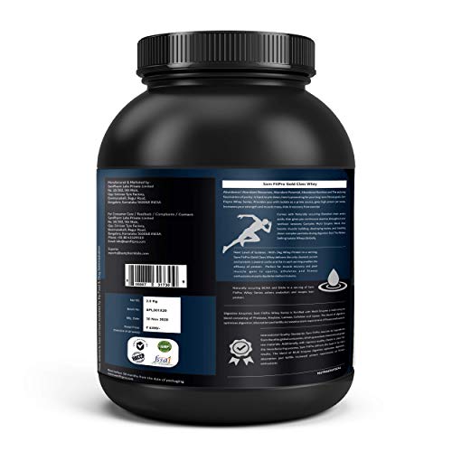 Image of SamFit Pro Gold Class Whey Protein | Chocolate | 2 Kilogram | 24 Gram Protein per Scoop | USA Made Whey| 0g Trans Fat | Keto Friendly Protein Powder, For Fat loss and Maintaining Lean Muscles|