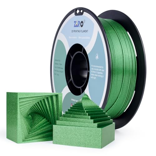 Image of ZIRO PLA Filament 1.75mm, Shiny Sparkle PLA with Glitter, Diamond Series Filament, Bright Color Shining Material 1kg /2.2lbs Spool, Fit Most FDM 3D Printers, Diamond Emerald Green