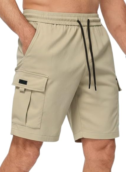 Image of Vogaan Men's Cotton Blend Multi Color Cargo Shorts | Regular Fit | 5 Pocket Casual Utility Shorts