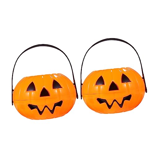 Pumpkin Bucket Halloween : lot de 2 conteneurs décoratifs et mignons pour bonbons de fête