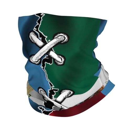 Mexico Mexican and Guatemala Guatemalan flag wavy combine Neck Gaiter Face Cover Mask Bandana Gator Balaclava Tube Face Scarf Headband Outdoor Sport Mask Sun Protection for Men Women