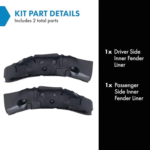 Image of TRQ Inner Fender Liner Set Compatible with 2010 Dodge Ram 2500 3500 2011-2013 CH1248157 CH1249157
