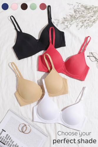Image of Van Heusen Women's Everyday Cotton Bra|Medium Coverage|Non Padded|Non Wired|Seamless Moulded Cups|Anti Bacterial Tech| Keeps you Fresh|Sweat Absorbent|No Slip Soft Straps|Detachable Straps|Style 11001