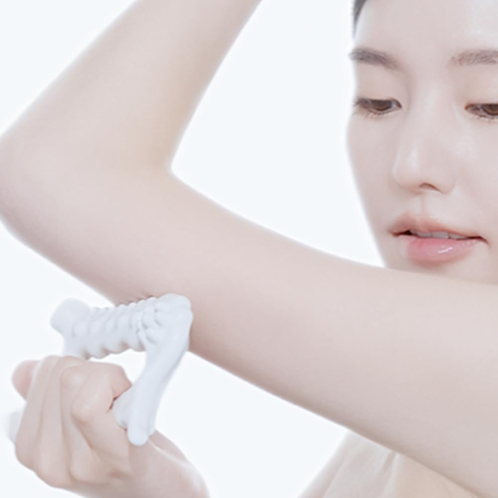 Face Factory Ceramic Gua Sha Tool- Face & Body Massager – 100% Natural White Clay, Triple-Fired Ceramic Tool for Lymphatic Drainage, Includes Storage Pouch & Guide (D-tok) - Image 8