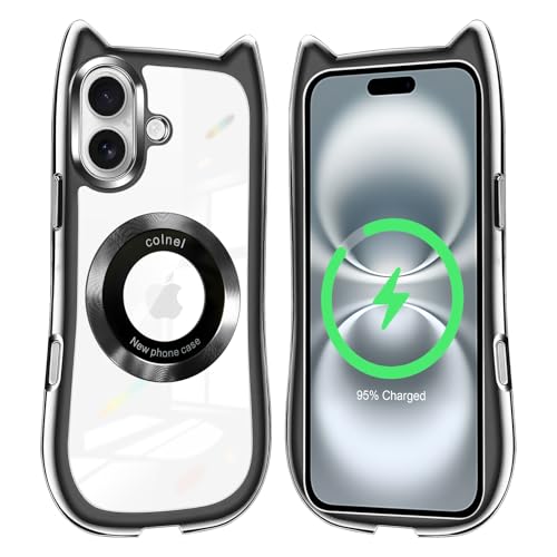 iPhone 17 ケース クリア 専用 猫耳 アイフォン17 スマホケース 猫耳デザインかわいい MagSafe対応 いphone 17 カバー 耐衝撃 韓国 iphone 17 カバー 多機能 マグネット搭載 車載対応 軍MIL規格取得 全面保護 落下