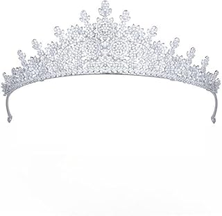 14K Gold Vintage Bridal Tiara, Elegant Moissanite Wedding Crown with Cry...