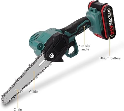 Mini Motosserra Serra Elétrica Portátil Sem Fio Bateria Recarregável Poda-galho Bivolt 24V.